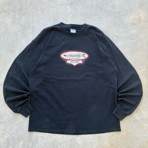 Vintage Wiley X Sunglasses Long sleeve T Shirt Y2K Software Style Faded Black